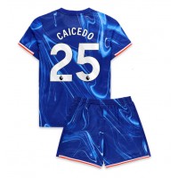 Chelsea Moises Caicedo #25 Heimtrikotsatz Kinder 2024-25 Kurzarm (+ Kurze Hosen)